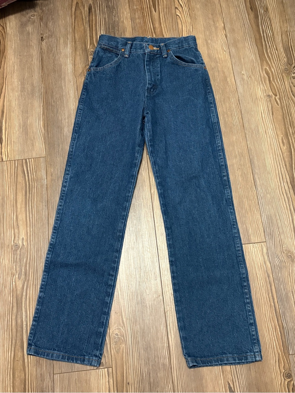 Wrangler Cowboy Cut Jeans Boys 14 Slim Blue Denim Straight Adjust Waist 13MWZBP